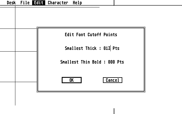 Font Edit atari screenshot